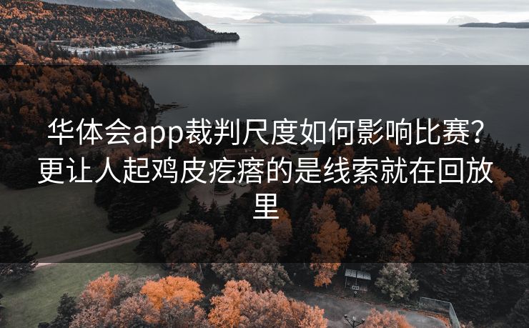 华体会app裁判尺度如何影响比赛？更让人起鸡皮疙瘩的是线索就在回放里